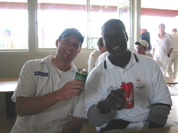 Jeff & Norman Cowans at lunch.