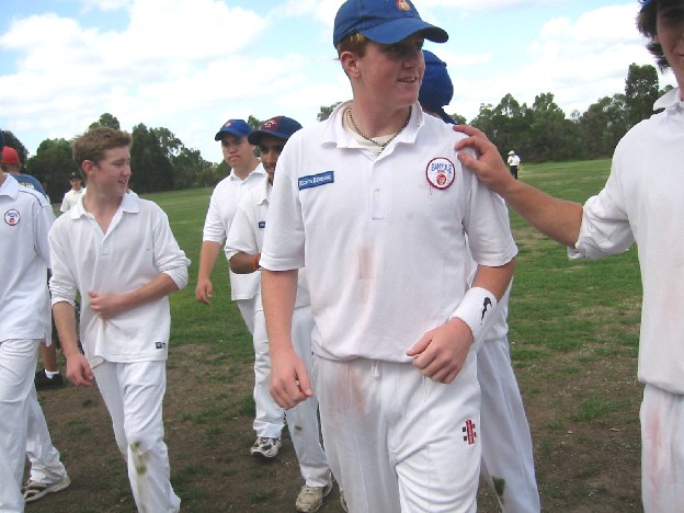 Under 16s leave the field.