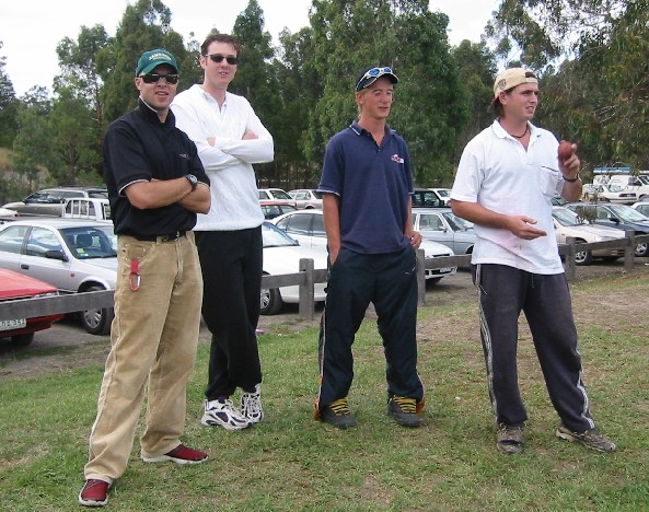 Googs, Puppeteer,LT & Shano watch U16s before their 4th Grade GF.